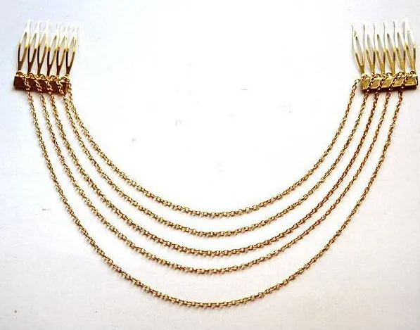2015 bruiloft haaraccessoires vintage goud / zilveren kettingen Fringe kwast haar kam manchet vrouwen hoofd clips haarband / 
