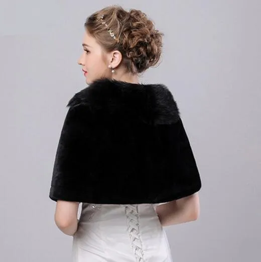 Elegante Casaco De Casaco De Noivas Casacos Boleros Shrugs Regular Faux Fur Roubou Capes Para Festa de Casamento Frete Grátis