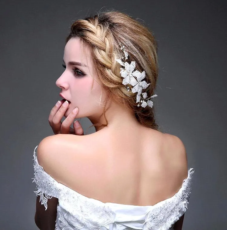 Schönes Perlen-Stirnband Für Bräute – Mit Kristall & Strass In Silber, Ideal Für Hochzeit & Feiern