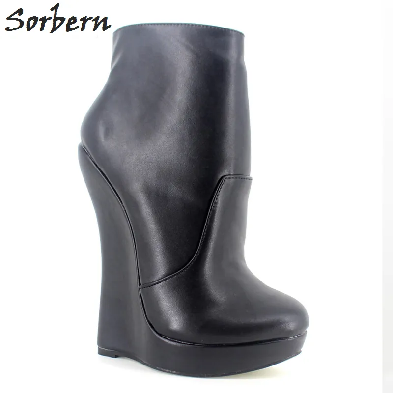 Sorbern Custom Boots Fetish Stallion Horse Hoof Sole Bottines avec Zip BDSM Platform Rock Star Night Club Goth Punk Hi Heel Boot