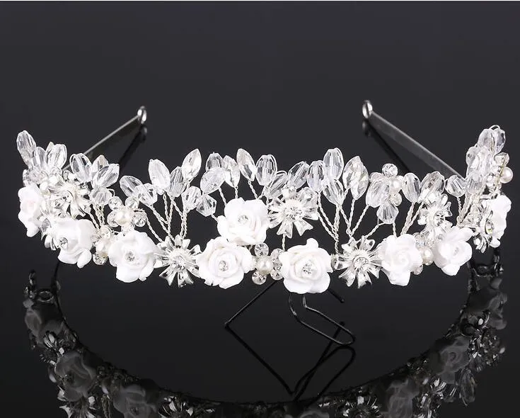 Tiara Bridal Crowns Ювелирные Изделия романтический горный хрусталь тиара свадебные свадебные аксессуары для вечеринки ювелирные изделия свадебные аксессуары для вечеринки платье HT031