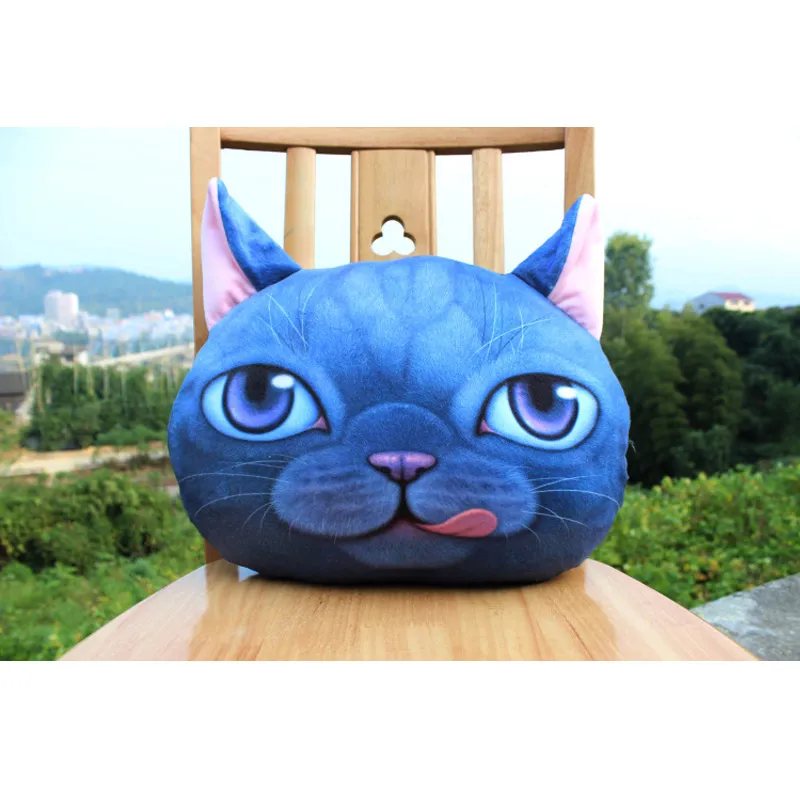 Outdoor Stoel Kussens Kussen Mr. Meow Cat Shape 3D Digital Printing Persoonlijkheid Autostoel Kussen Creative Cover Soft Cute Seat Cuffion