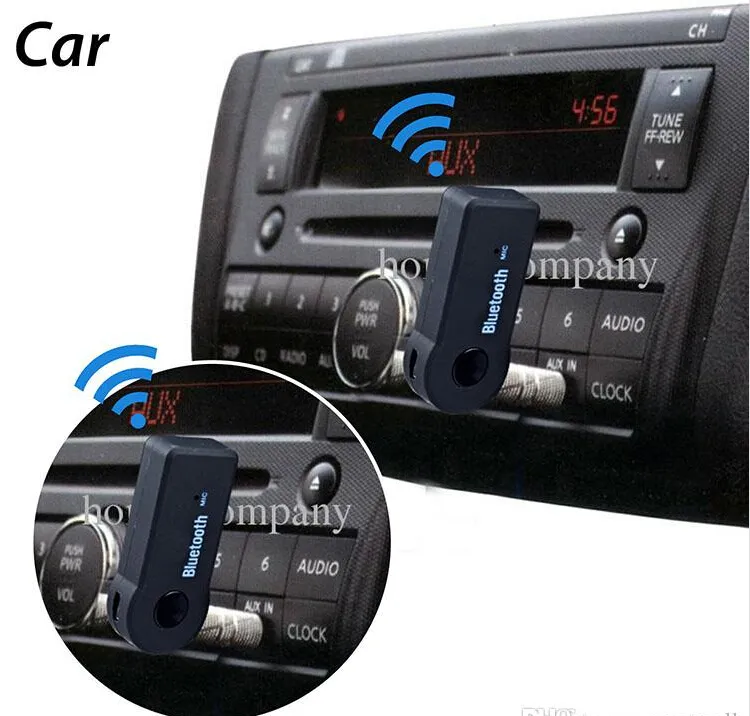 Universal 3.5mm Streaming Car A2DP Trådlös Bluetooth AUX Audio Music Receiver Adapter Handsfree med MIC för telefon MP3 100PCs upp