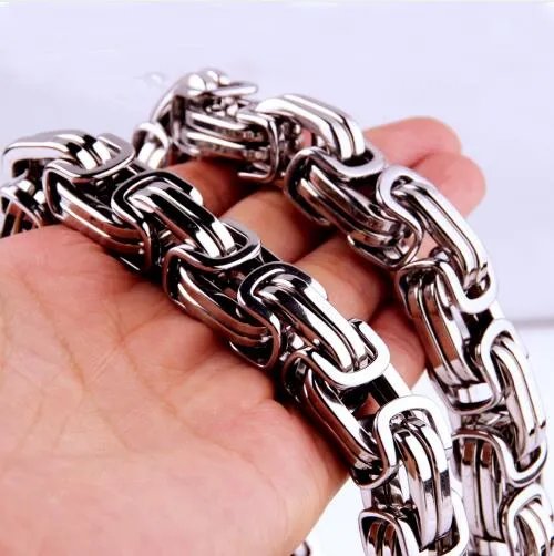 Save Big on Bulk Giant Silver Chain 316L Stainless Steel Byzantine Chain  Necklace For Men 15mm 24
