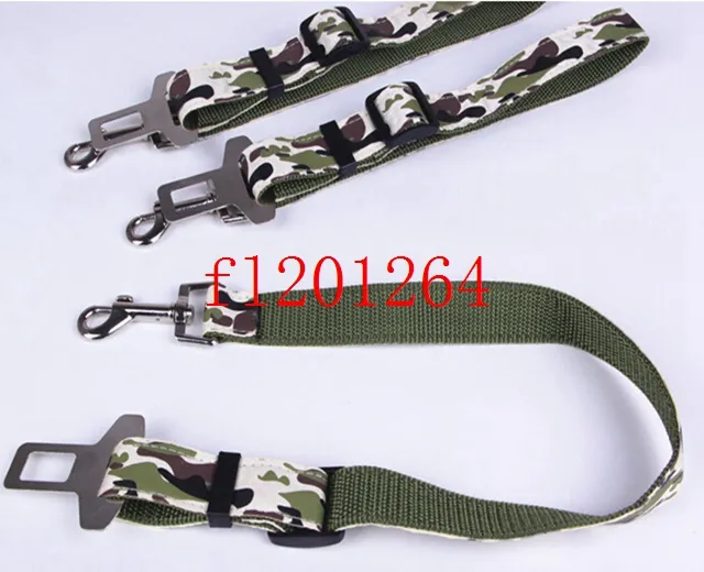 Camo Dog Car Clip Camouflage Pet Safety Seat Belt Leads 2.5x75cm Spedizione Fedex DHL gratuita, 100 pezzi / lotto