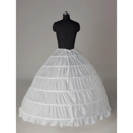 Em estoque 6 hoops anágua barato 2019 branco underskirt grande crinolina deslizamento acessórios nupciais anágua para vestido de noiva vestido de baile