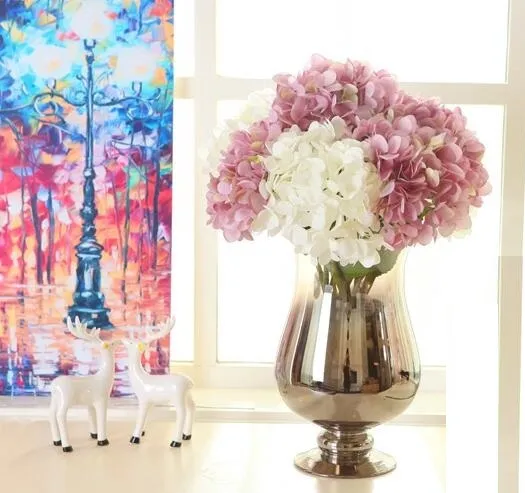 High top Hydrangea Artificial Silk Flower Wedding Centerpieces Bouquet 55cm dia 20cm Ornament Garland Home Decoration SF019