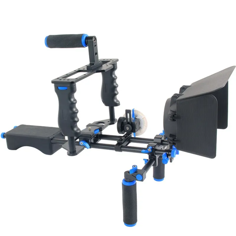 DSLR Rig Kit With Video Support Camera Cage, Shoulder Mount, Matte Box ...