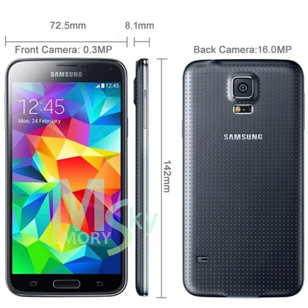 Samsung Galaxy Réformé d'origine S5 i9600 2 Go de RAM 16 Go ROM 16MP Caméra Quad Core 5.1