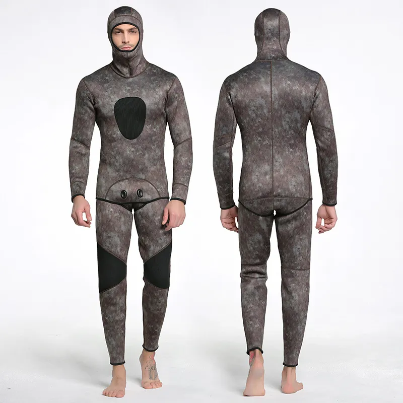 Neoprene 3mm Camo Wetsuit Two Piece Dive Athletic Diving Full Black Spearfishing Wetsuit inklusive Long John och Jacket1675823