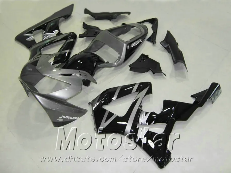 Vägrackdelar till Honda CBR900RR Fairing Kit CBR929 2000 2001 Silver Black CBR 929 RR CBR929RR Fairings Set HB16