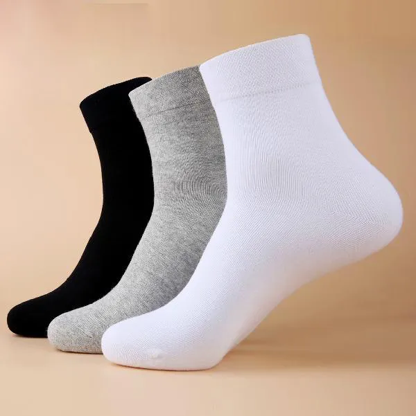 Neue klassische schwarz weiße graue feste 3 farben socken mode qualität männer socken casual socken für männer