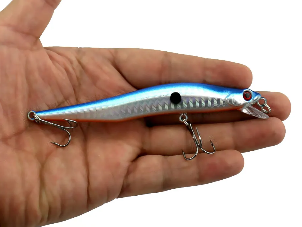 Hengjia 12cm Minnow Fishing Lures with High Carbon Hooks Hard Baits Fishing Tackle 3D Artificial Bait Hard Floating Lures