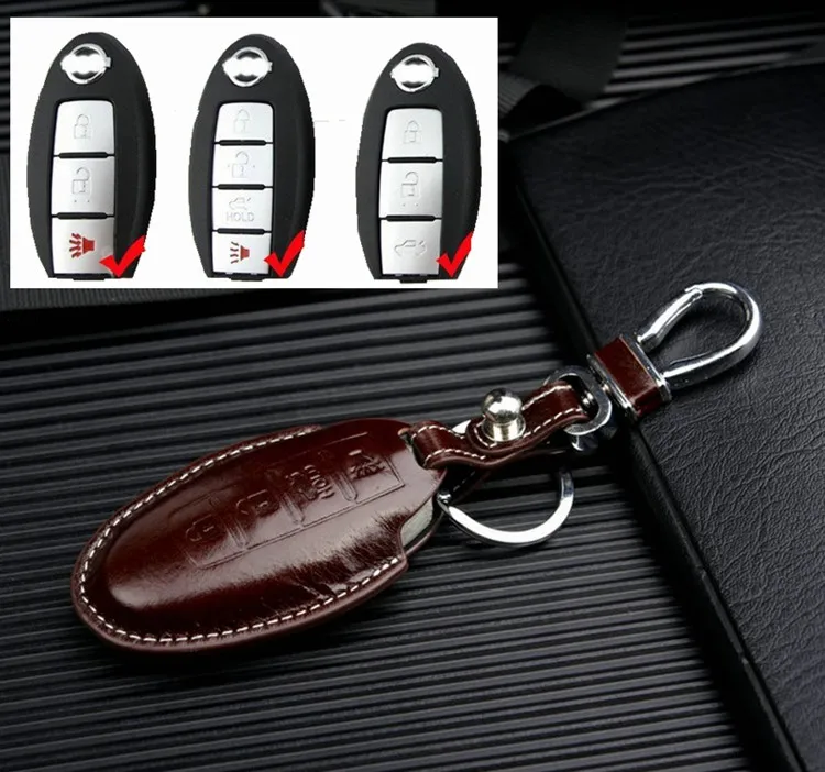 Leather Car Key Cover for Infiniti Q50 Q70 Q60 M35 FX etc for Nissan Rogue X-Trail Altima Tiida Sylphy Qashqai Key Holder Case