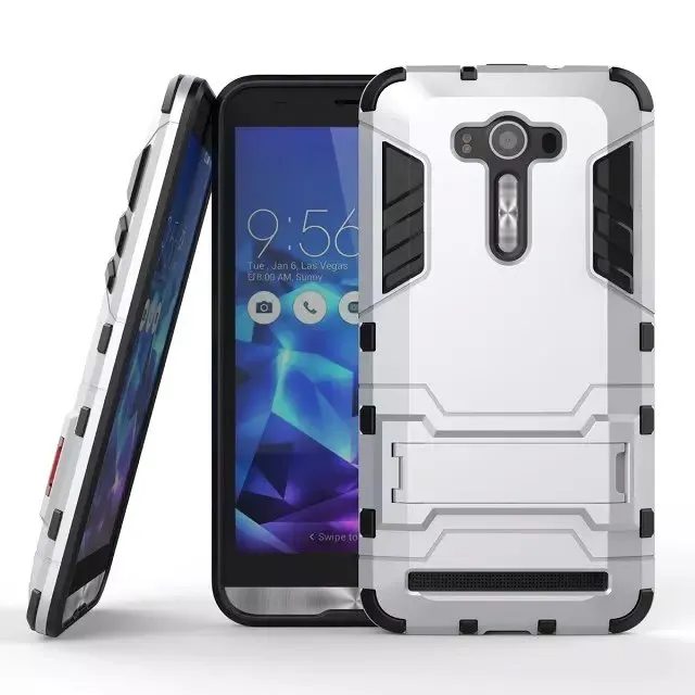 PARA ASUS Laser ZE550KL Zenfone 2E Zenfone 3 ZE552KL ZD552KL ZE520KL DELUXE 5.5 KickStand híbrido Anti-Shock Defensor Armadura Cubierta de la caja 