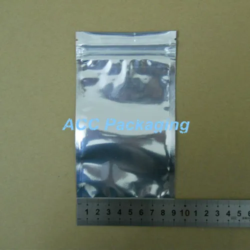 9*16cm 3.5*6.3" Aluminum Foil / Clear Reclosable Zipper Plastic Retail Package Pack Bag Zipper Lock Bag Retail Packaing