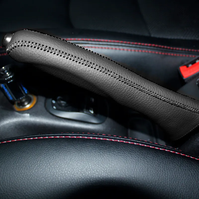 Housse De Frein à Main En Cuir PU Pour Peugeot 2008 (2023+) – Décoration Intérieure – Protection Anti-rayures – Couleur Noir/Rouge