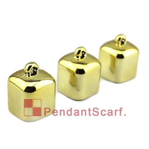 New Fashion DIY Jewelry Pendant Scarf Accessories Golden Plated Plastic CCB Square Shape Necklace Scarf Bead Caps AC0038B4205014