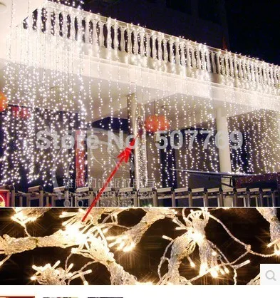 6m ancho * 4m gota decoración de Navidad suministros de boda decoración de jardín al aire libre LED serie de luces navideñas