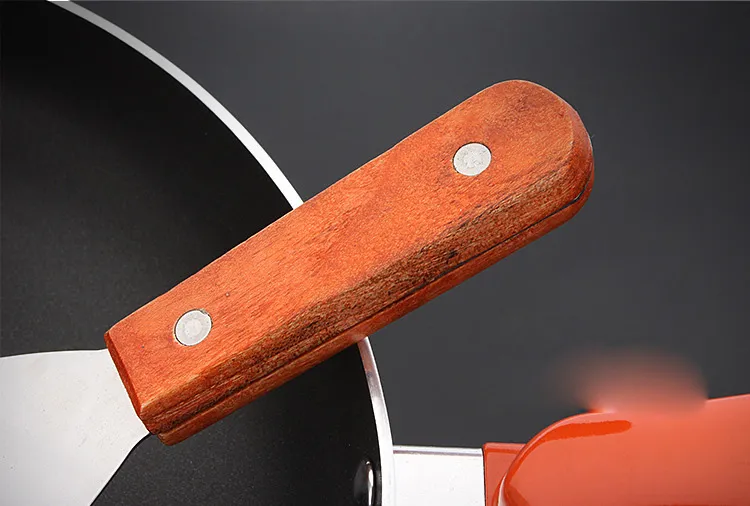 Pala para barbacoa de acero inoxidable con mango de madera, pala para carne, espátulas para repostería, herramientas, accesorios de cocina