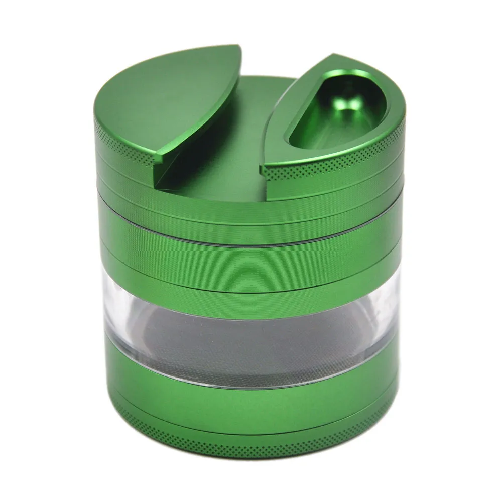 1x 75mm Aerospace Aluminium Stor Spice Tobacco Herb Grinder Crusher med papperslagringsfall Pollen Catcher