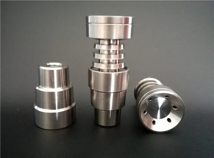 DHL Gratis frakt Universal Domeless Titaniumspik Passar till 14mm 18mm.gr2 Pure Titanium Nail 4 i 1 för vattenrör glas Bong Rökning.