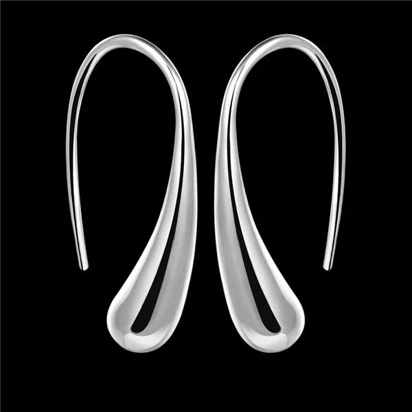 Brandneue Sterlingsilber-Ohrhaken mit Wassertropfen DFMSE004, baumelnde Kronleuchter-Ohrringe aus 925er Silber für Damen, 10 Paar
