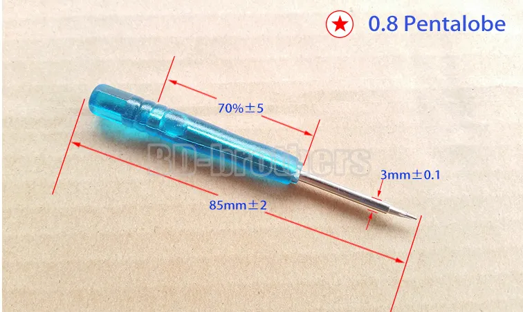 Dobra qulty Blue Wkrętownik 0.8 Pentalobe /1.5,2.0 Phillips / 1.5 Proste wkrętaki Narzędzia do I Phone Telefon Naprawa 1000 sztuk / partia.