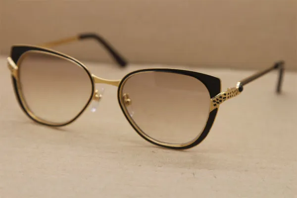 도매 핫 6338248 새로운 여자 선글라스 고양이 눈 렌즈 고품질 남성 안경 안경 C 장식 골드 프레임 크기 : 51-15-135mm