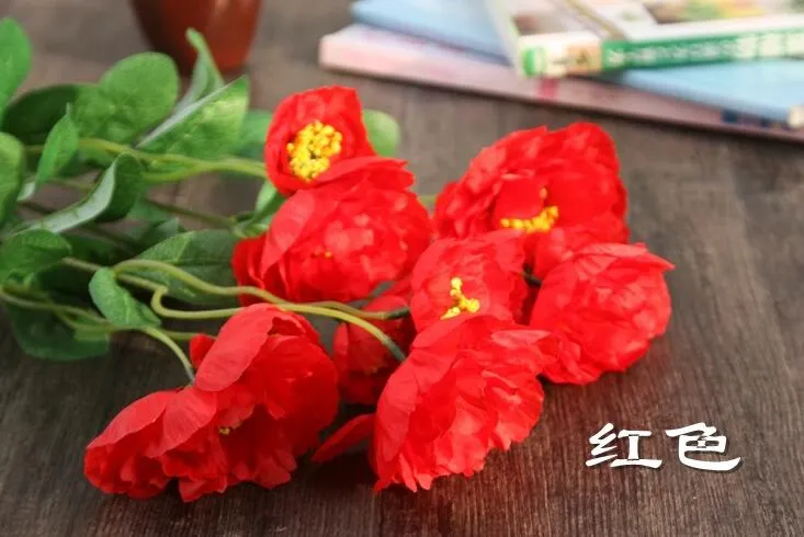 Poppy Artificial Flower Somnus Factory Latex Faux Flowers Home Decorative poppy flower brouch wedding party decoration SF022