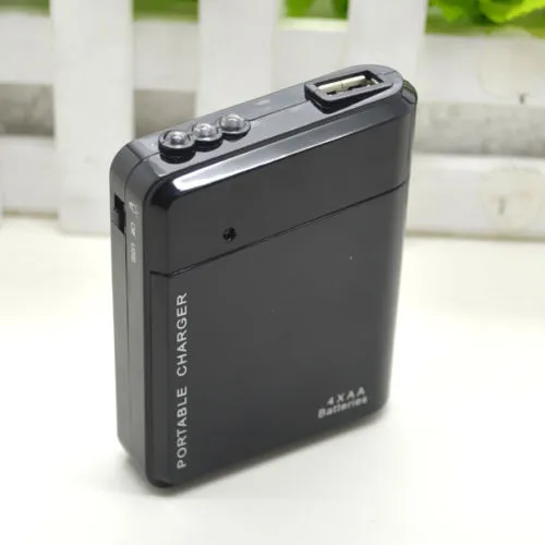 USB Emergency Portable 4 AA Battery Power Charger for Android Cell Phone iPhone