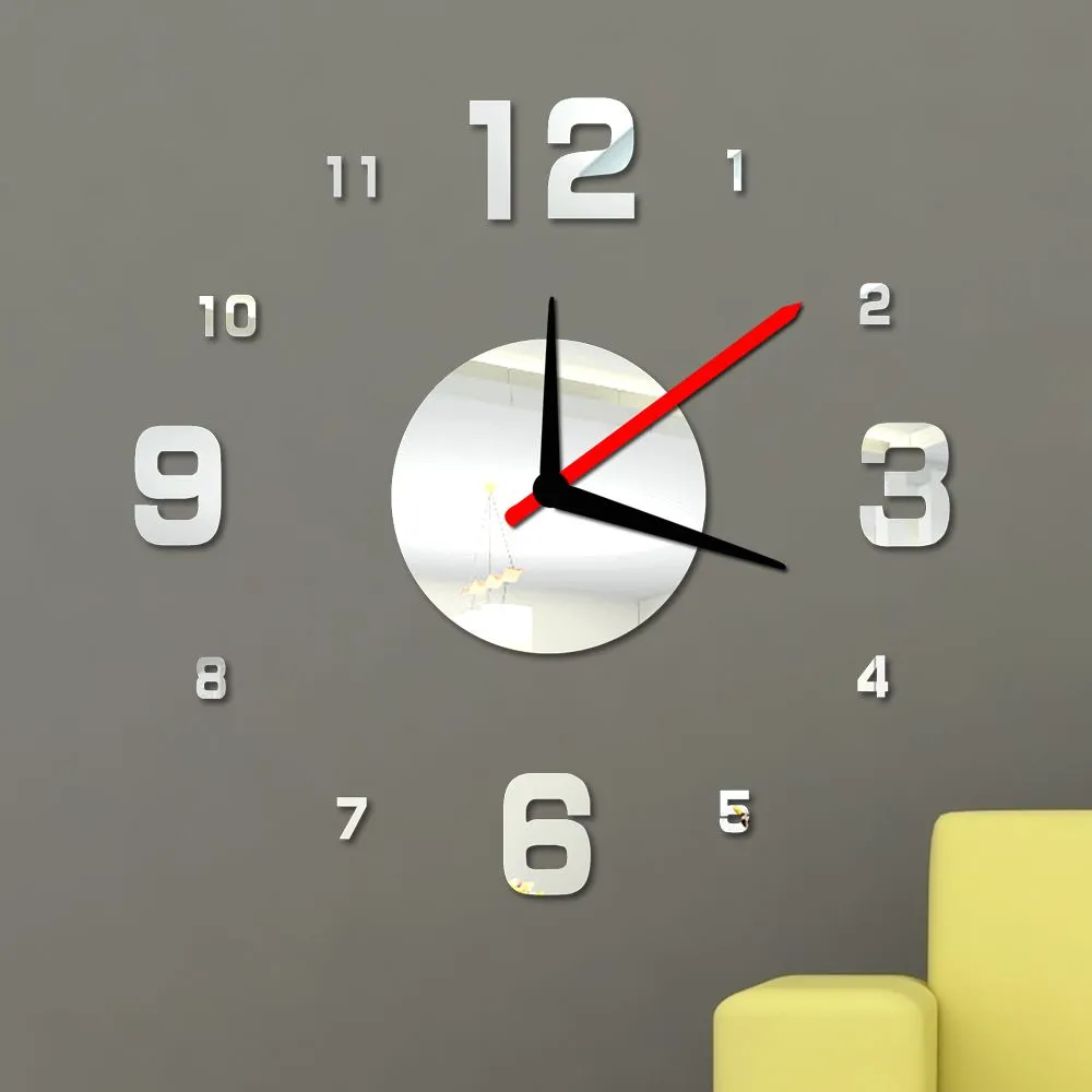 DIY съемный Adesivo де Parede украшения дома цифры настенные часы стикер набор творческий зеркальный эффект акриловое стекло наклейка, dandys