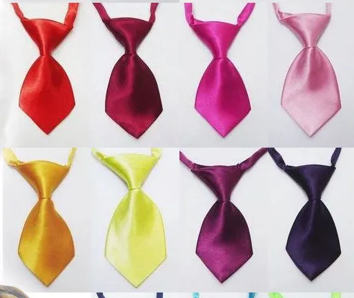 100 datorer Fashion Solid Color and Candy Color Polyester Silk Pet Dog Nuttie Justerbar stilig slips slips Grooming Supplies P1026609