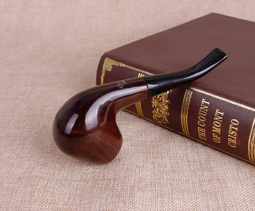 Classic Solid Wood Bent Pipe Wood Man Hammer Pipe