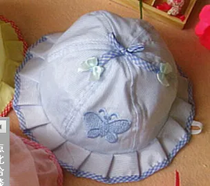 Bebek pamuk yenidoğan şapkaları yaz kapakları toddle güneşbonnet sunhat bebek kelebek kapakları 