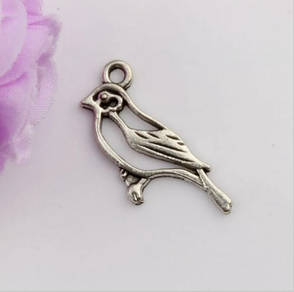 Alloy Hollow Bird Charms Pendants For Jewelry Making, Earrings, Necklace And Bracelet 17x10mm Antique Silver 