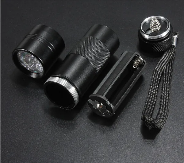 Free DHL,395-400NM Ultra Violet UV Light Mini Portable 12 LED UV Flashlight Torch Scorpion Detector Finder Black lightUV-12