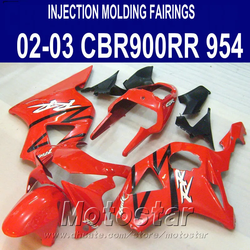 Moulage par injection pour carénages Honda cbr900rr 954 2002 2003 moto rouge noir CBR900 954RR kit de carénage ABS CBR954 02 03 YR19