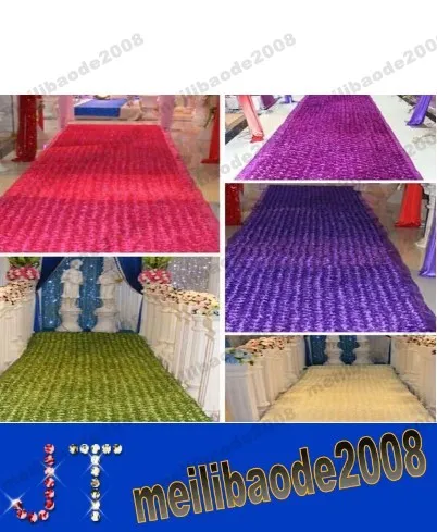 New Romantic Wedding Decorative Flowers Centerpieces Favors 3D Rose Petal Carpet Aisle Runner For Wedding Party Decoration Supplies 14 Color MYY15400