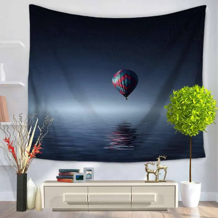 Starry Night Tapestry Vacker måne dekorativ vägg hängande gobelänger Modern konst tenture väggmålning tryckt havsmatta