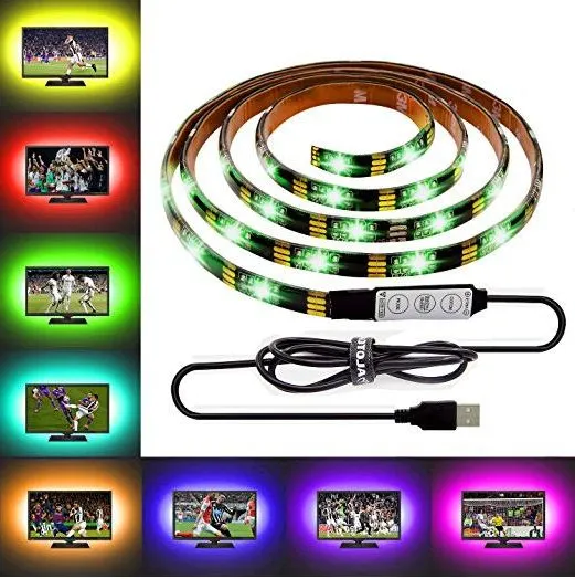 Fai da te 5050 RGB LED Strip Impermeabile DC 5V USB LED Strips Nastro flessibile 1M 2M 3M 4M 5M aggiungi telecomando per sfondo TV