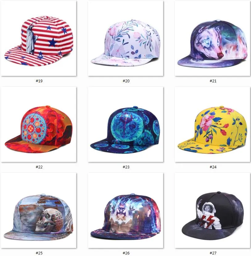 Hot Dad Hüte 3D-Druck 34 Stile Basketball Baseball Hut Snapbacks Sport Hüte Damen Herren Hip Hop Caps