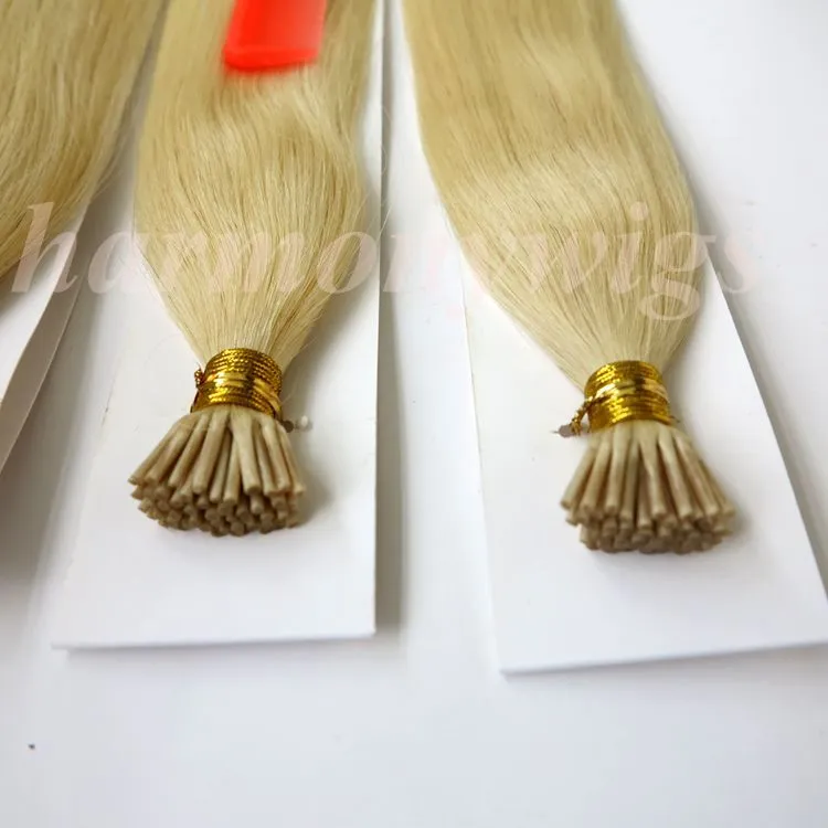 미리 보세 브라질 머리카락 난 인간의 머리카락을 확장 팁 50g 50Strands 18 20 22 24inch # 60 / Platinum Blonde Indian hair products