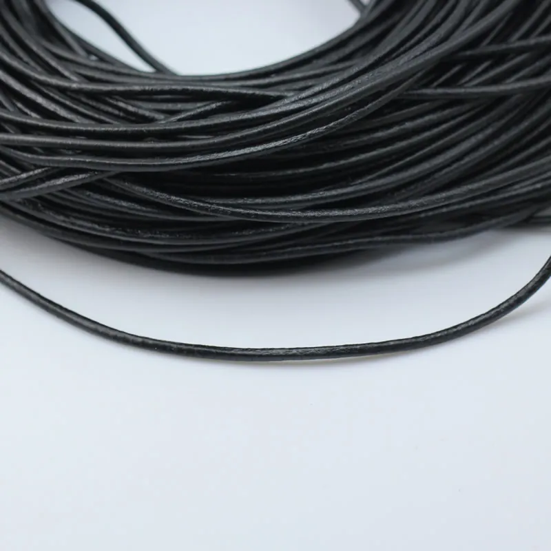 Beadsnice black leather cord natural leather cord thickness 3mm for DIY jewelry necklace bracelet making string ID 3453