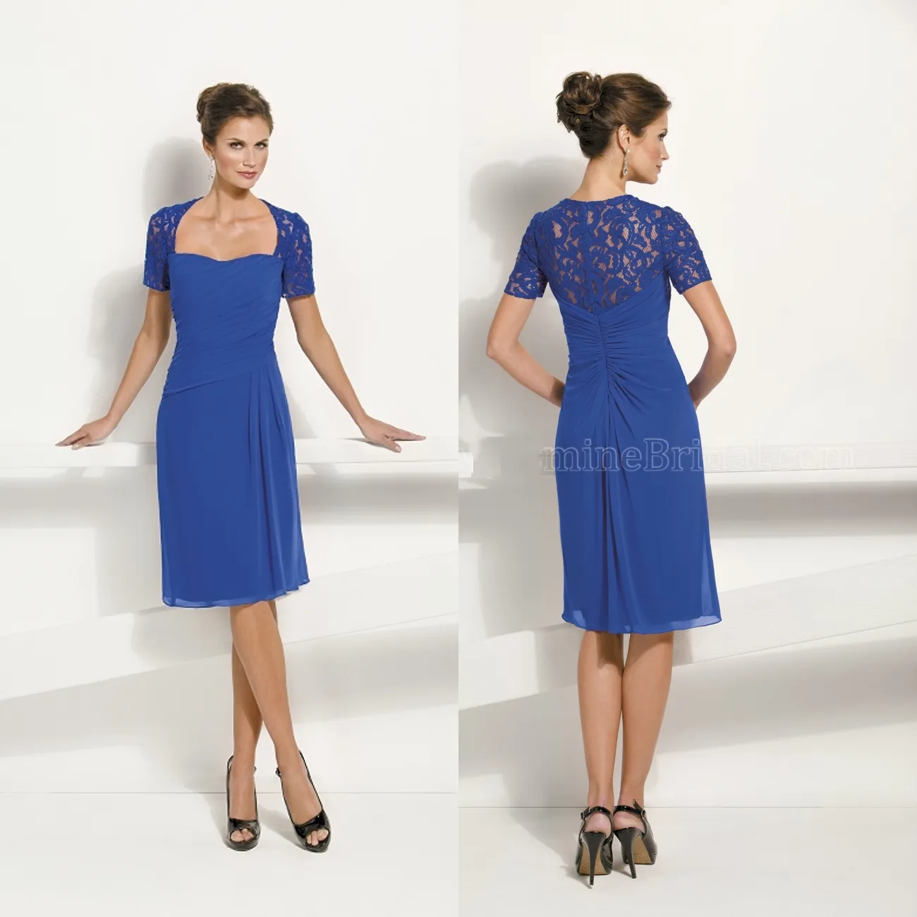 2015 Blue Mother Of The Bride Dresses Square Neck Backless Evening ...