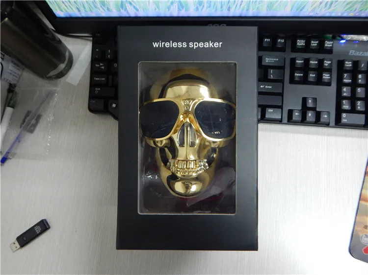 Portable Skull Bluetooth Högtalare Skull Head Ghost Wireless Stereo Subwoofer Mega Bass 3D Stereo Handfri Audio Player Mini Speaker