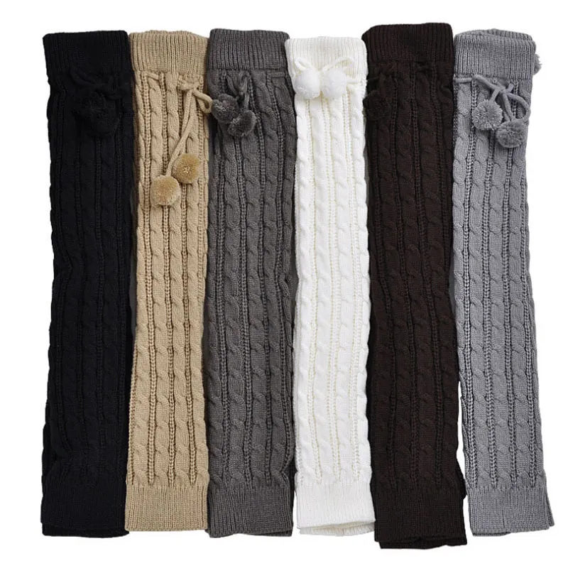 Fashion Winter Women Over Knee High Twist Leg Warmers Knitted Wool Crochet Legging Cover Stockings Long 