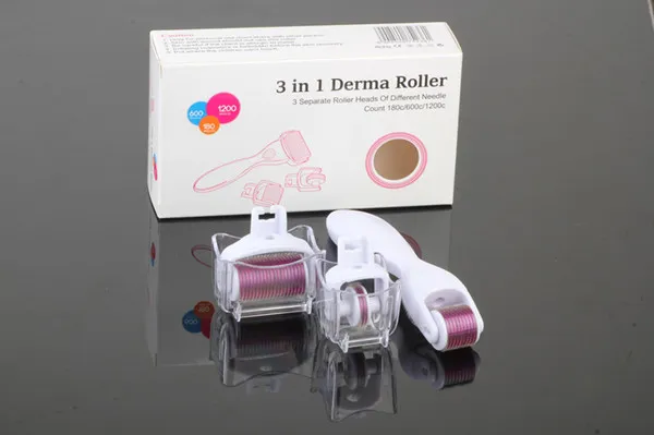 DNS 180 600 1200 Needles 3in1 Micro Needle Derma Roller Skin Care Microneedle Dermaroller Skin Roller System 3in1 Roller Free Ship