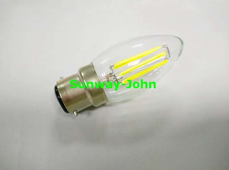 360 grader LED-glödlampor 2W 4W 6W dimbar E12 E27 B22 E14 LED Candle Bulb Lights Warm Cool White 110V 220V
