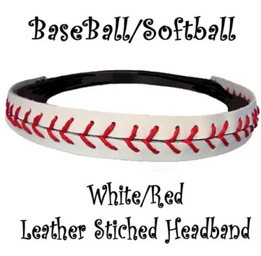 High quality Real leather yellow fastpitch softball seam headbands total 